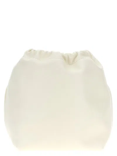 Valentino Garavani White Vlogo Pouf Bucket Bag