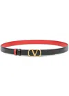 Valentino Vlogo 40mm Reversible Leather Belt In Black