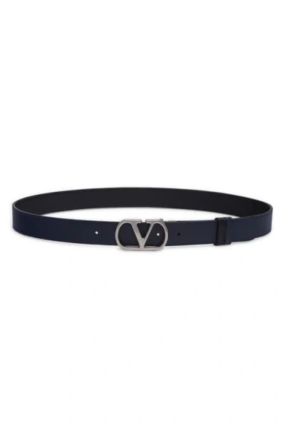 Valentino Garavani Vlogo Reversible Leather Belt In Multi