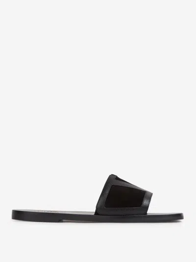 Valentino Garavani Superstar Leather Sandals For Modern Elegance In Black