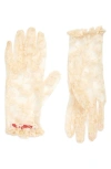 VALENTINO GARAVANI VALENTINO GARAVANI VLOGO SHEER FLORAL LACE GLOVES