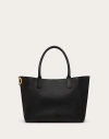 Valentino Nappa Calfskin Vlogo Side Tote Bag In ブラック