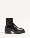 Valentino Garavani Vlogo Signature Ankle Boot In Calfskin 55mm Woman Black 40.5 In Black