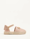 Valentino Garavani Vlogo Signature Ballerina In Laminated Grainy Calfskin 25mm Woman Rose Cannelle 4 In Rose Cannelle