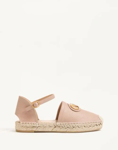 Valentino Garavani Vlogo Signature Ballerina In Laminated Grainy Calfskin 25mm Woman Rose Cannelle 4