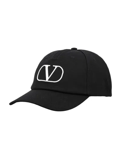 Valentino Garavani Vlogo Signature Baseball Cap In Black