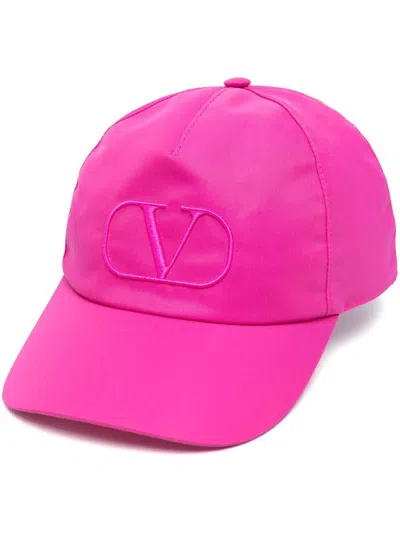 Valentino Garavani Vlogo Signature Cap In Pink