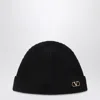 Valentino Garavani  Vlogo Signature Beanie Black In Cashmere