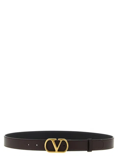 Valentino Garavani Men's Vlogo Signature Dark Belt In Brown