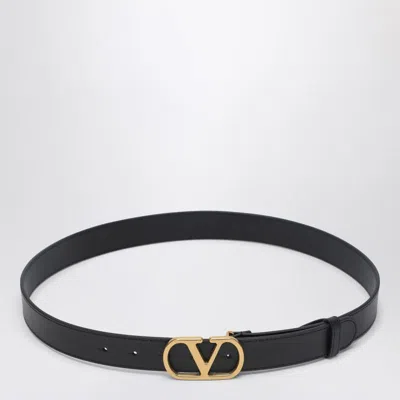 Valentino Garavani Vlogo Signature Leather Belt In Black