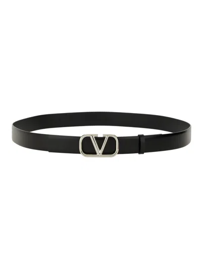 Valentino Garavani Men "vlogo Signature" Belt In Black
