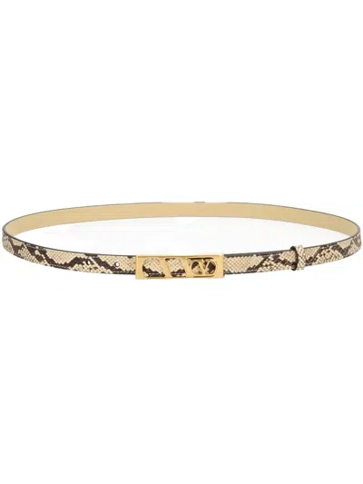 Valentino Garavani "vlogo Signature" Belt In Neutral