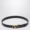 Valentino Garavani Vlogo Signature Belt In Shiny Calfskin 30 Mm Woman Black 100 In Black