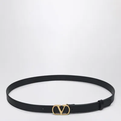 Valentino Garavani Vlogo Signature Leather Belt In Black