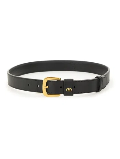 Valentino Garavani "vlogo Signature" Belt In Black