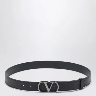 Valentino Garavani Vlogo Signature Belt Adjustable Logo Buckle In Black