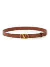 Valentino Belt Adjustable Length Gold-tone Buckle In Brown
