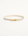 Valentino Garavani Vlogo Signature Belt In Shiny Calfskin 15 Mm Woman Butter 095 In Neutral