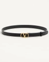 Valentino Garavani Vlogo Signature Belt In Shiny Calfskin 20 Mm Woman Black 100