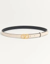 Valentino Garavani Vlogo Signature Belt In Shiny Calfskin 30 Mm Woman Ivory 095 In Ivory