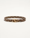 Valentino Garavani Vlogo Signature Belt In Shiny Calfskin 30 Mm Woman Tundra 100 In Brown