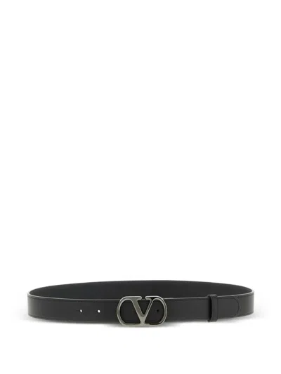 Valentino Garavani Vlogo Signature Belt In Shiny Calfskin In Orange