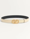 Valentino Vlogo Signature Buckled Belt In Ivory/crystal