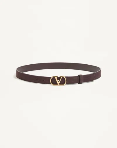Valentino Garavani Vlogo Signature Belt In Suede In Brown