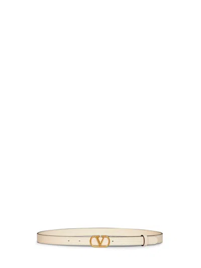 Valentino Garavani Vlogo Signature Belt In Ivory