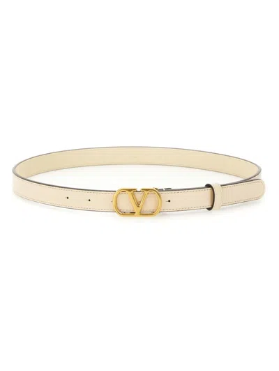 Valentino Garavani "vlogo Signature" Belt In Neutral