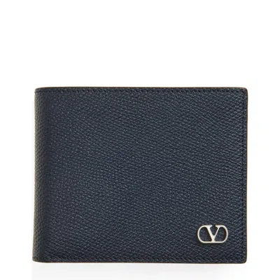 Valentino Garavani Vlogo Signature Grainy Calfskin Bi-fold Wallet Accessories In Pattern