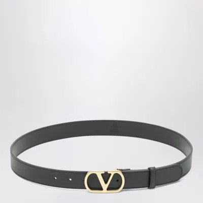 Valentino Garavani Vlogo Signature Black Calfskin Belt