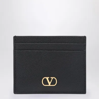 Valentino Garavani Vlogo Signature Black Credit Card Holder