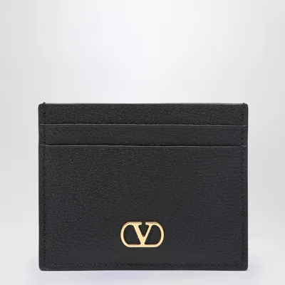 Valentino Garavani Vlogo Signature Black Credit Card Holder