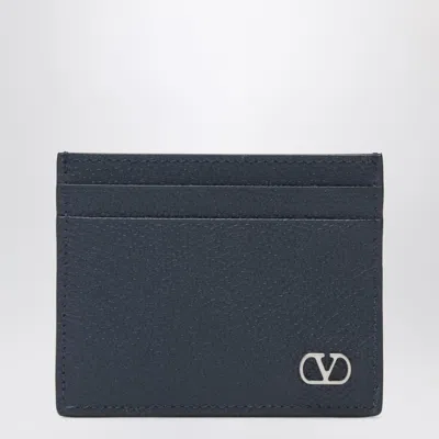 Valentino Garavani Vlogo Signature Blue Card Holder