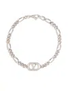 Valentino Oval Metal Chain Link Bracelet In Metallic