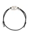 Valentino Garavani Vlogo Signature Cotton Bracelet In Black
