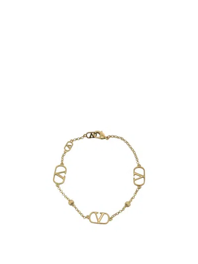 Valentino Garavani "vlogo Signature" Bracelet In Gold
