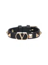 Valentino Garavani Vlogo Signature Bracelet In Grained Calfskin In Black