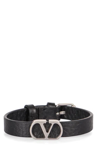 Valentino Garavani Vlogo Signature Bracelet In Leather In Green
