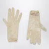 Valentino Garavani Vlogo Signature Butter-coloured Lace Gloves Women