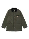 Valentino Garavani Olive Quilted Jacket With Vlogo Patch In Green