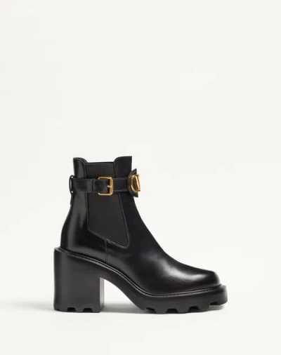 Valentino Garavani Vlogo Signature Calfskin Beatle 90mm Woman Black 42