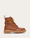 Valentino Garavani Vlogo Signature Calfskin Combat Boot 35mm Woman Tan Brown 41.5