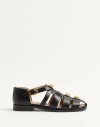Valentino Flat Sandal In Black