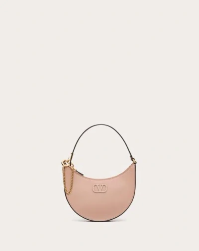 Valentino Garavani Vlogo Signature Calfskin Hobo Mini Bag With Jewel Logo Woman Rose Cannelle Uni