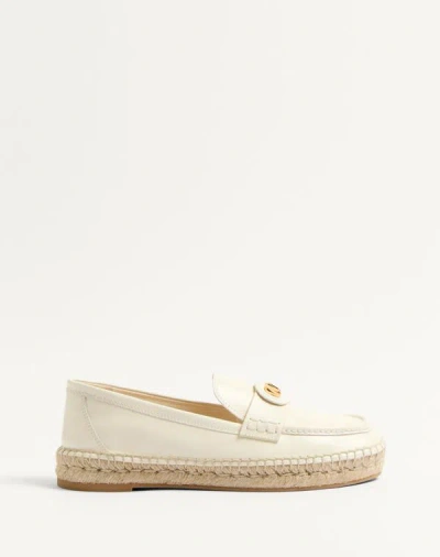 Valentino Garavani Vlogo Signature Calfskin Loafer 20mm Woman Ivory/natural 40