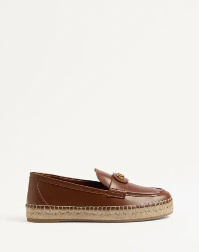 Valentino Garavani Vlogo Signature Calfskin Loafer 20mm Woman Tobacco/natural 36