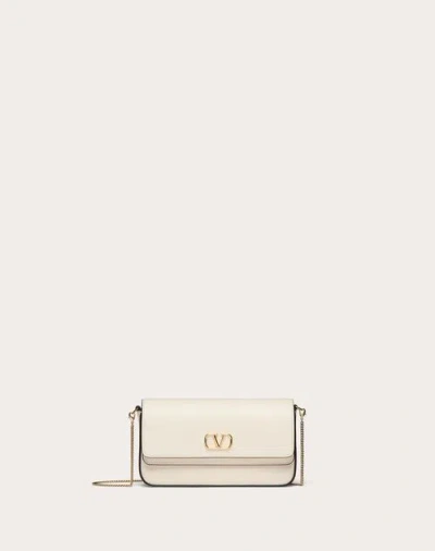 Valentino Garavani Vlogo Signature Calfskin Mini Bag Woman Ivory Uni In White