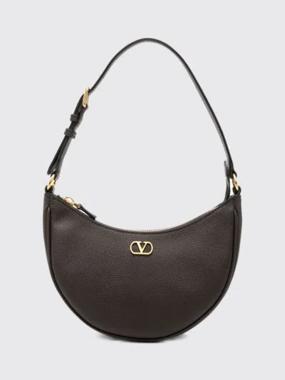 Valentino Garavani Vlogo Signature Calfskin Mini Hobo Bag In Brown